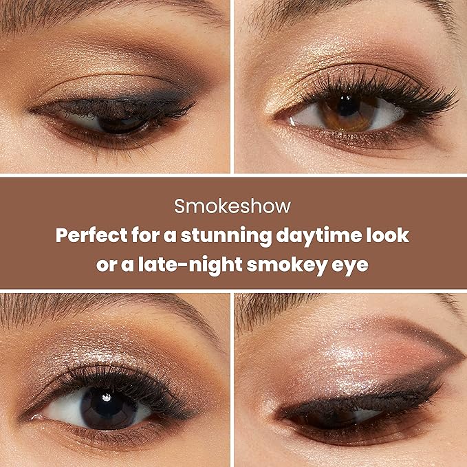 JOAH Color Haul Eyeshadow Palette, Travel Size Eye Makeup Kit, Matte & Shimmer Eyeshadow, Korean Makeup, 12 Highly Pigmented, Super Bendable Soft & Deep Colors, Includes Brush, Smokeshow