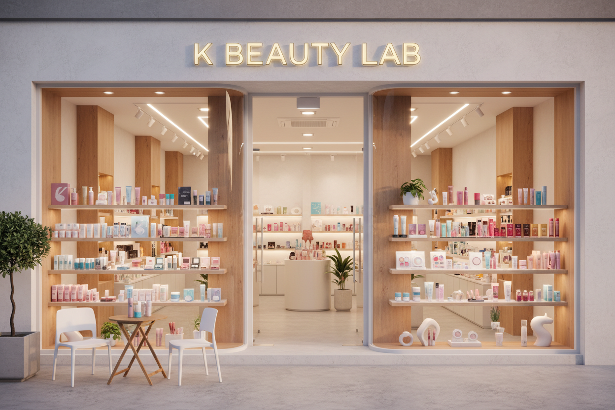 Korean Beauty Shop 이미지, 한글제외, 간판에 K BEAUTY LAB